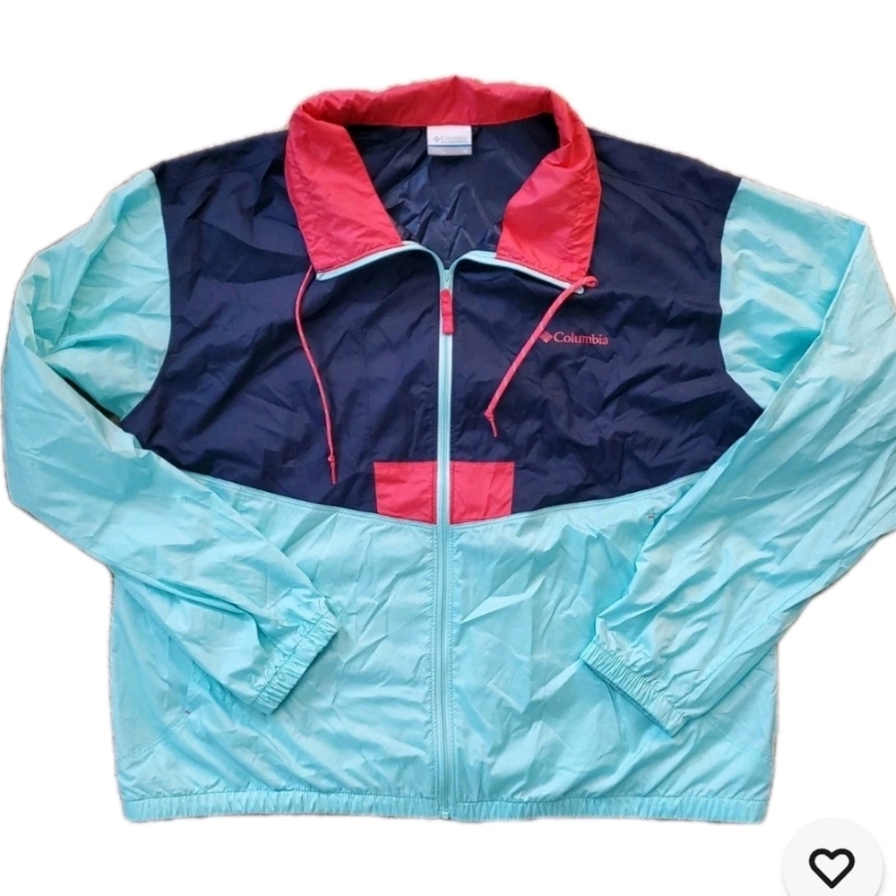 COLUMBIA Flashback Retro 80s Colorblock Windbreaker Jacket XL